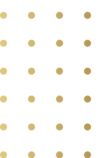 Gold polka dots arranged in a grid pattern on a dark green background.